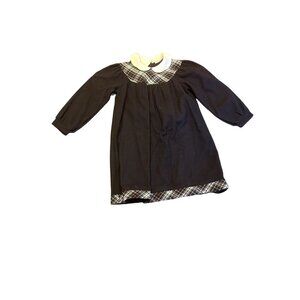 Creation Stummer Blue Wool Child Dress Size 5 Long Sleeve Peter Pan Collar